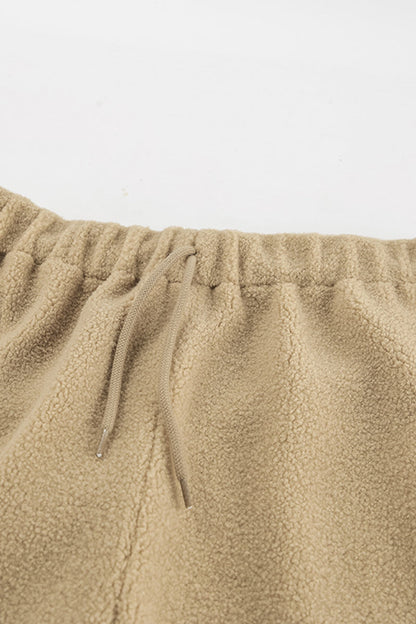 Casual Street Pocket Lace Up Fluffy Loose High Waist Wide Leg Bottoms