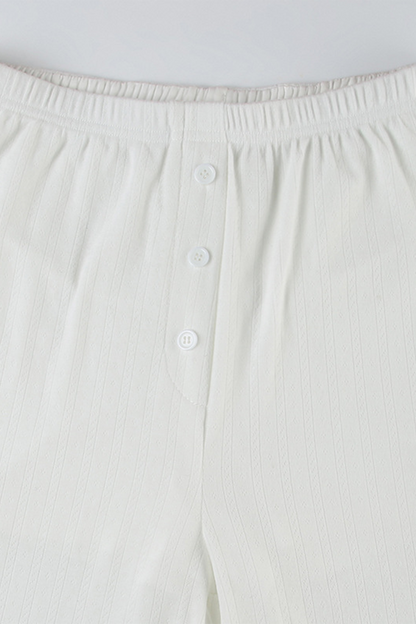 Casual Daily Hollow Out Buttons O Neck Long Sleeve Two Pieces