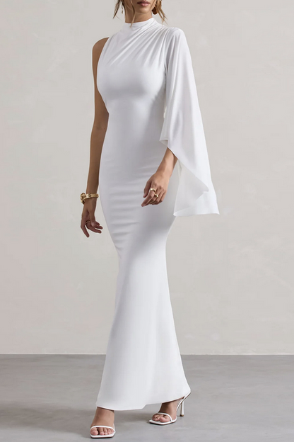 Sexy  Irregular Half A Turtleneck One Step Skirt Dresses