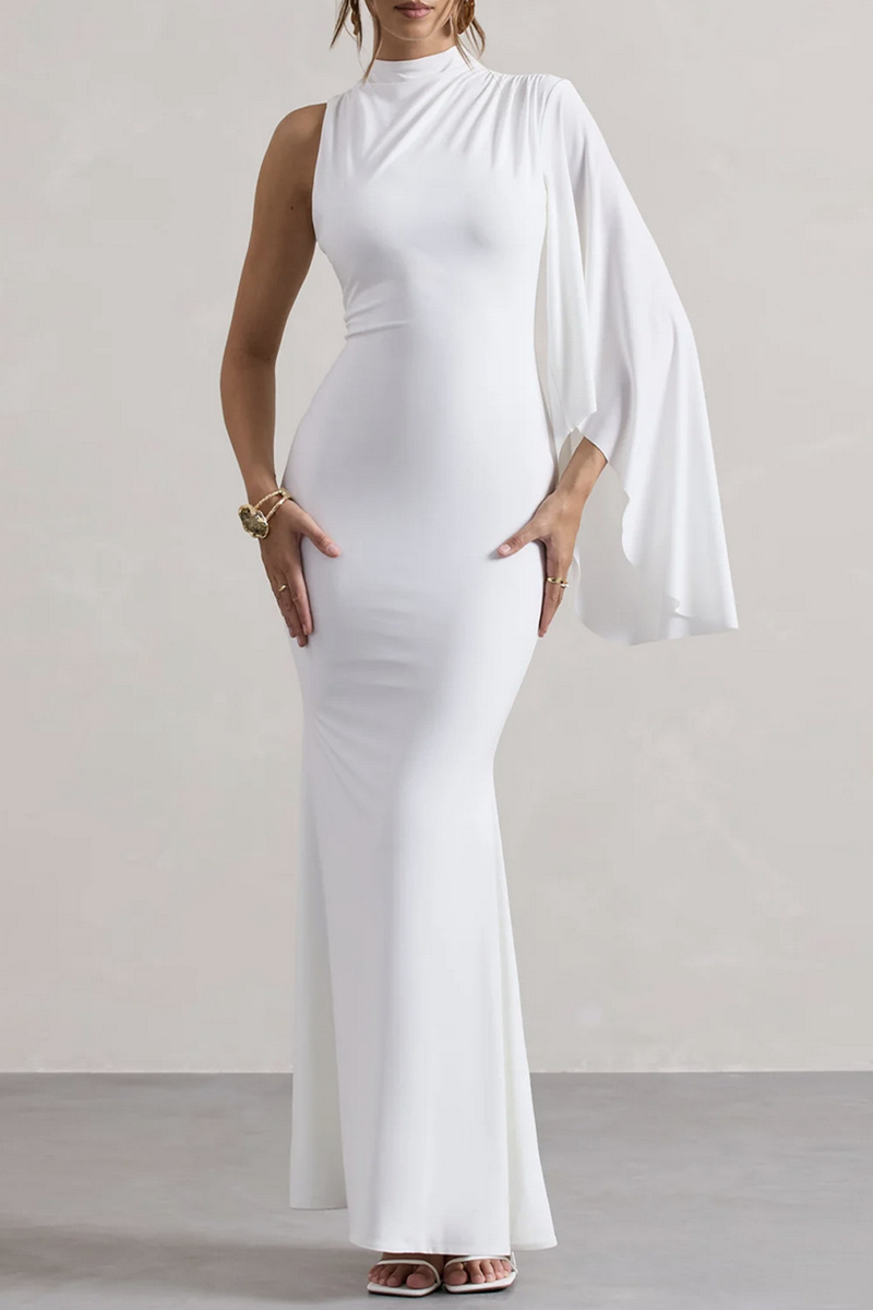 Sexy  Irregular Half A Turtleneck One Step Skirt Dresses