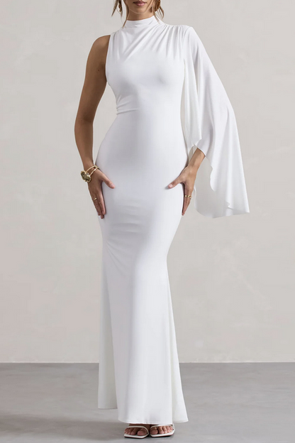 Sexy  Irregular Half A Turtleneck One Step Skirt Dresses