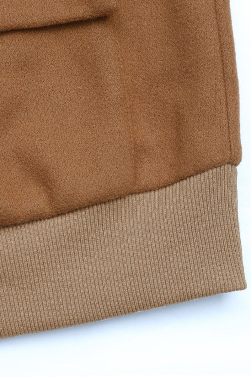 Casual Pocket Buttons O Neck Outerwear