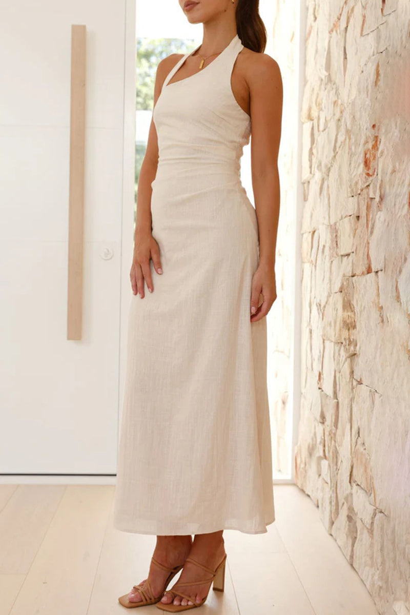 Sexy Backless Irregular Halter Irregular Dresses(3 Colors)