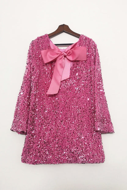 Sexy Sequins Lace Up Backless O Neck A Line Dresses