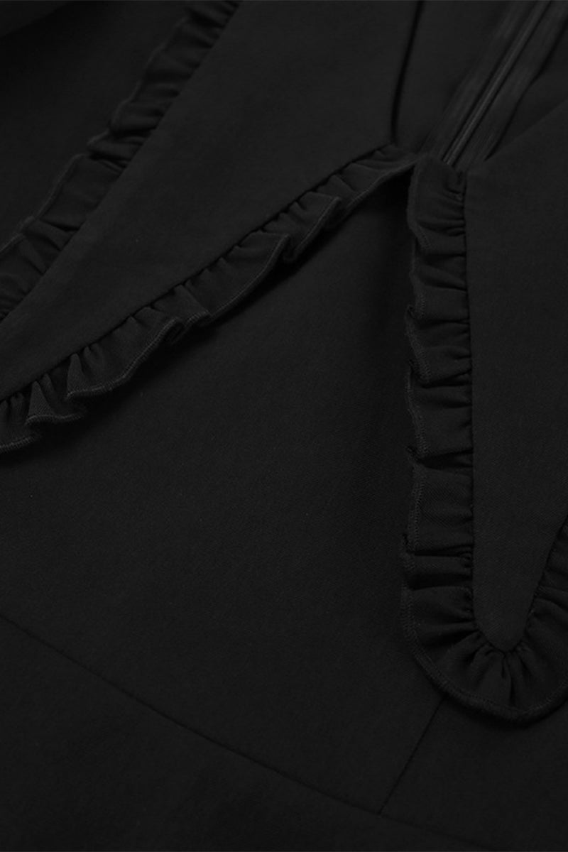 Elegant Patchwork Zipper Peter Pan Collar A Line Dresses