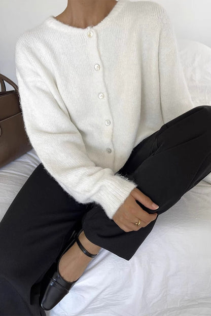 Casual Buttons O Neck Outerwear(5 Colors)