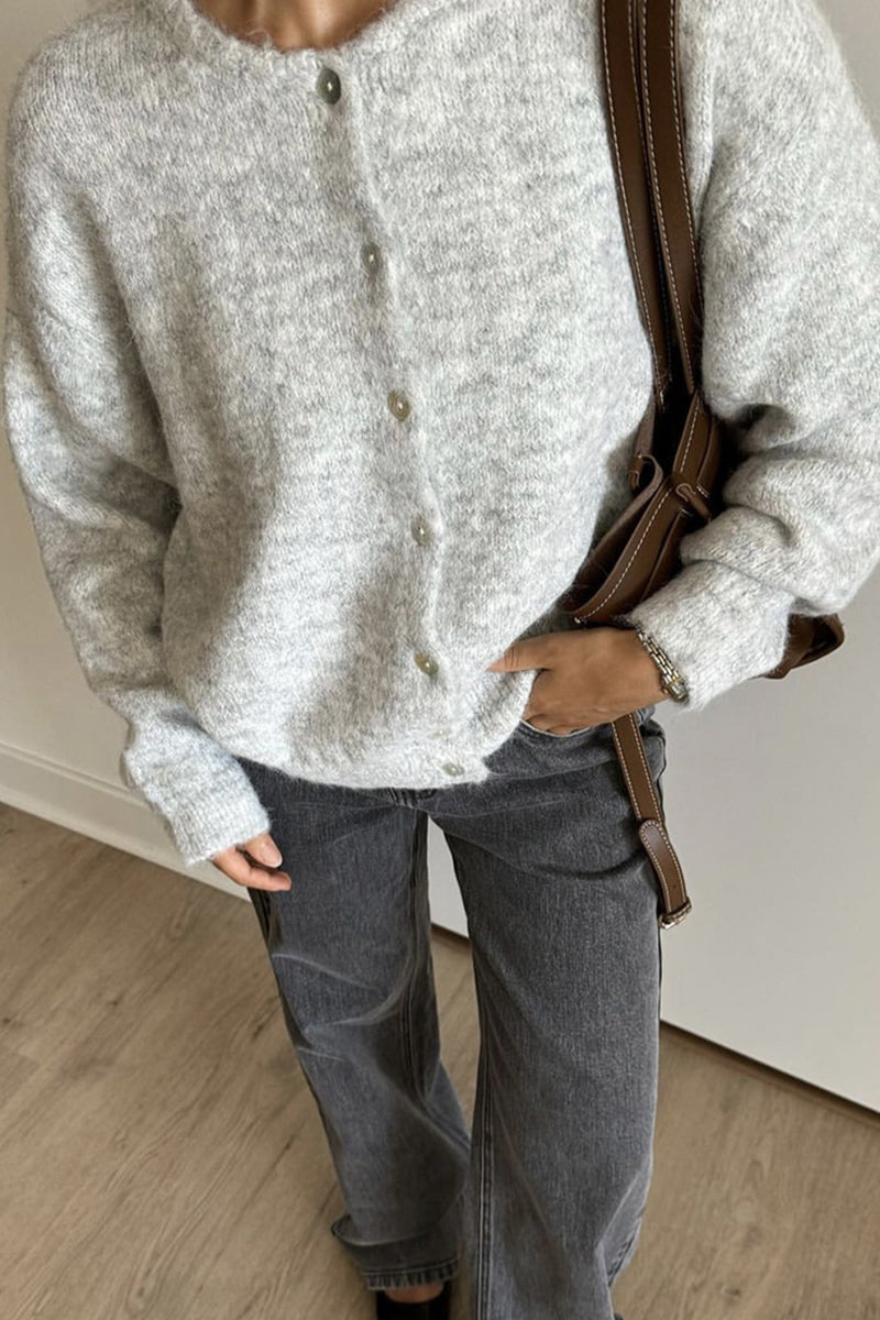 Casual Buttons O Neck Outerwear(5 Colors)