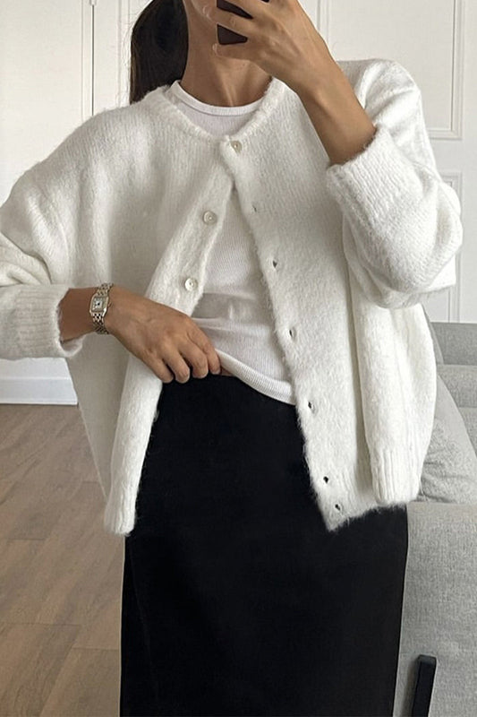 Casual Buttons O Neck Outerwear(5 Colors)