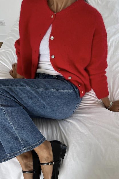 Casual Buttons O Neck Outerwear(5 Colors)