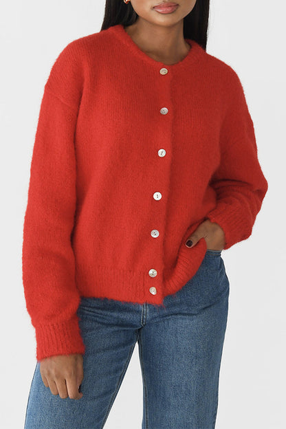 Casual Buttons O Neck Outerwear(5 Colors)