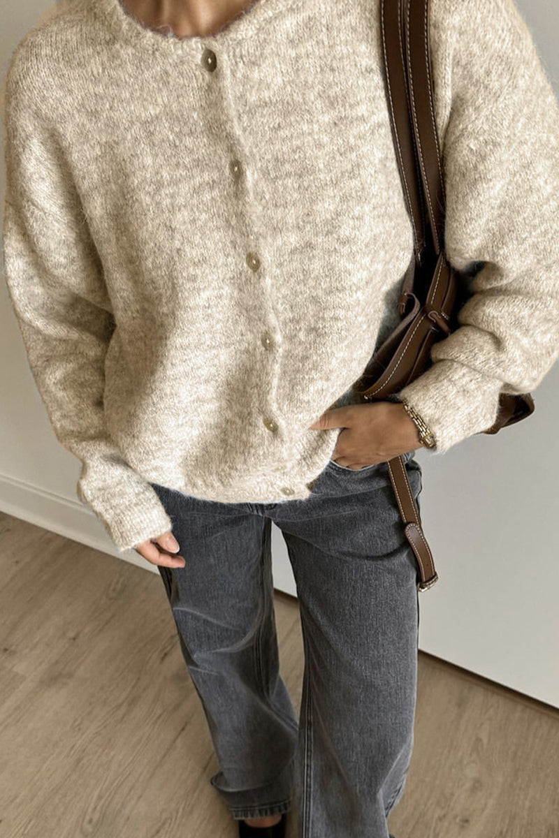 Casual Buttons O Neck Outerwear(5 Colors)