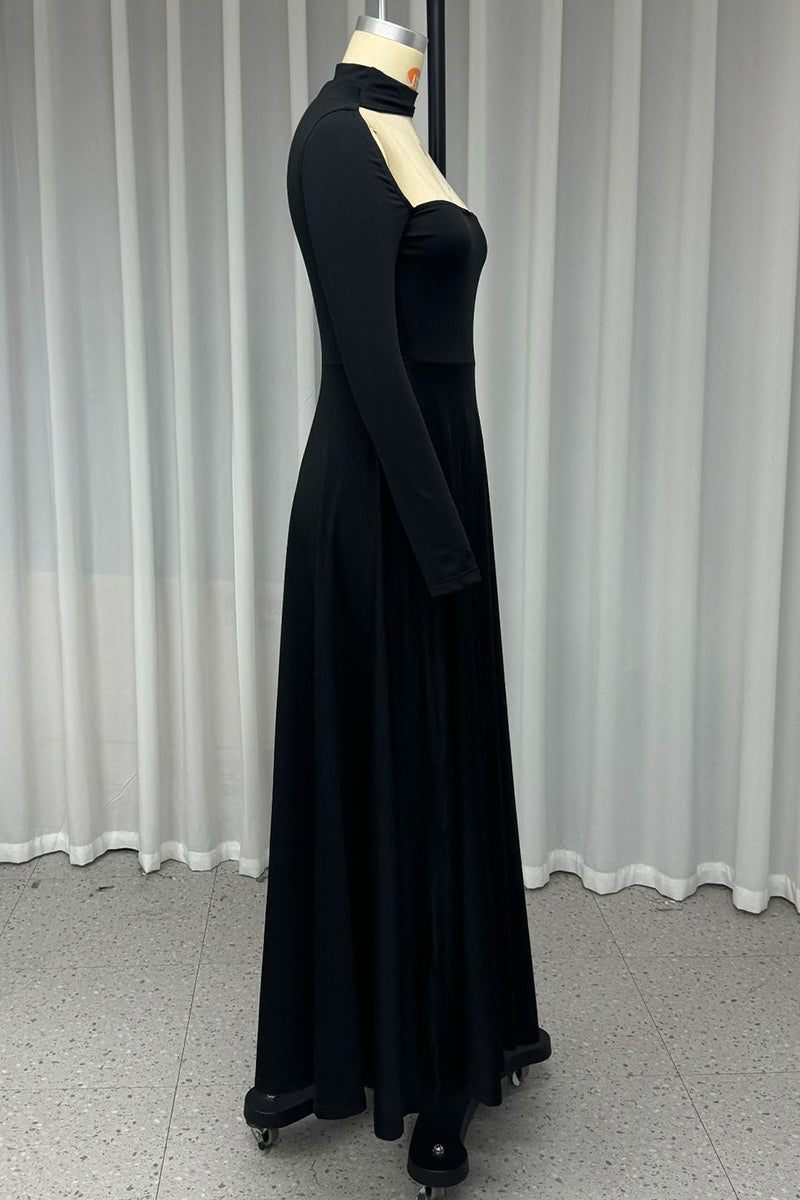 Sexy Hollow Out Turtleneck A Line Dresses