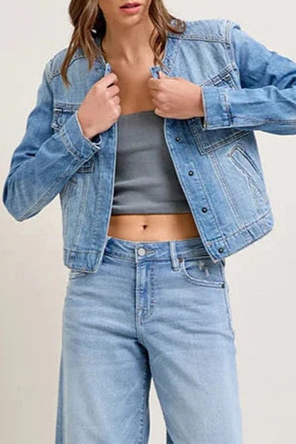 Casual Street Gradient Distressed O Neck Outerwear