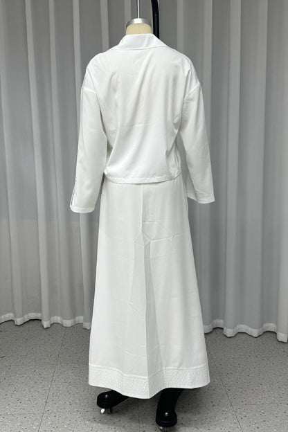 Casual Lace Up Buttons Turndown Collar Long Sleeve Two Pieces