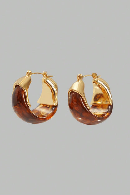 Amber Half Hoop Earrings
