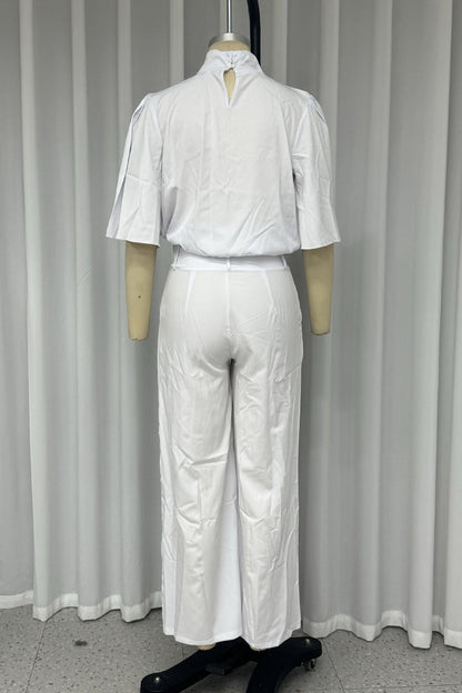 Casual Patchwork Adjustable Mandarin Collar Sleeveless Two Pieces
