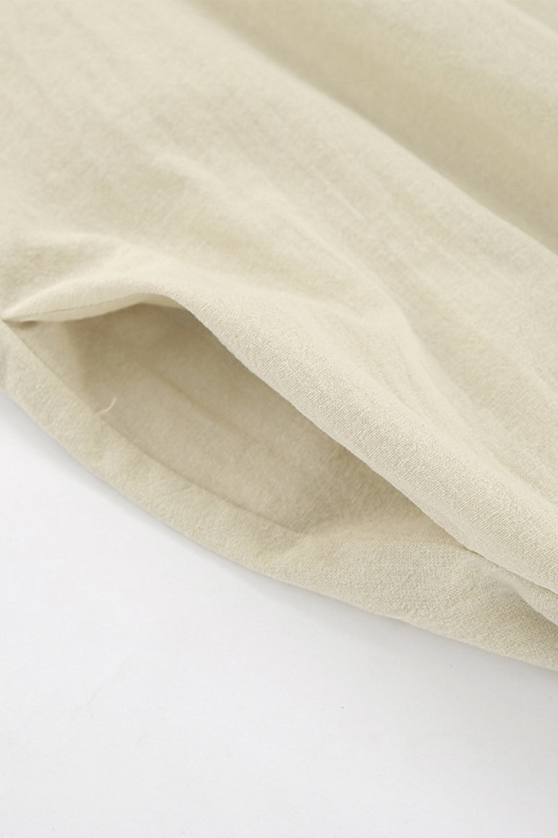 Casual Pocket Backless Contrast Square Neck Sling Dresses