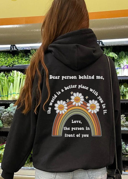 Rainbow Sunflower Hoodie - Positive Message Graphic