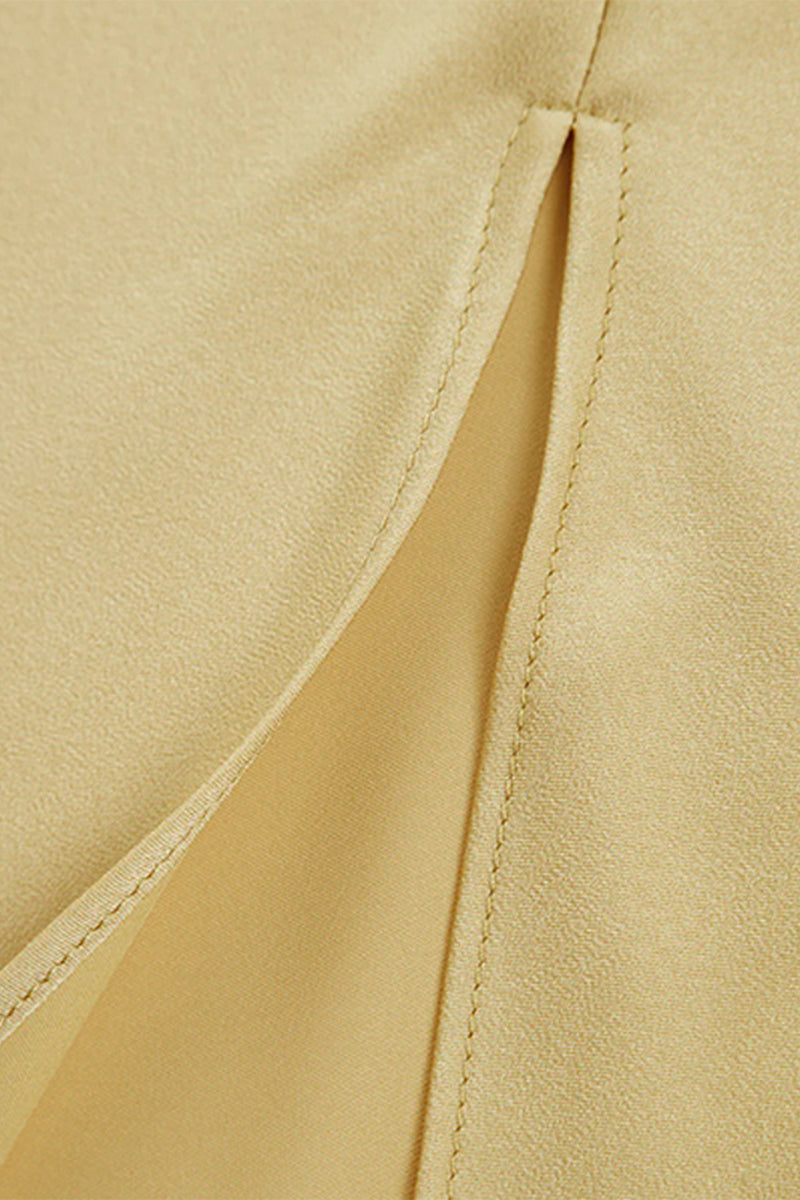 Sexy Backless Slit Sloping Shoulder Long Dresses