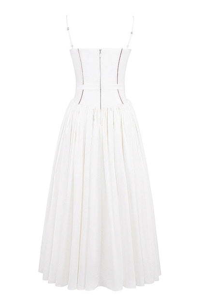 Elegant Patchwork Square Neck Sling Dresses