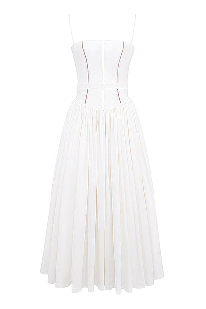 Elegant Patchwork Square Neck Sling Dresses