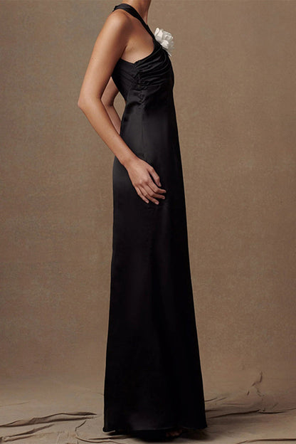 Sexy Backless Flower Shape Halter Long Dresses