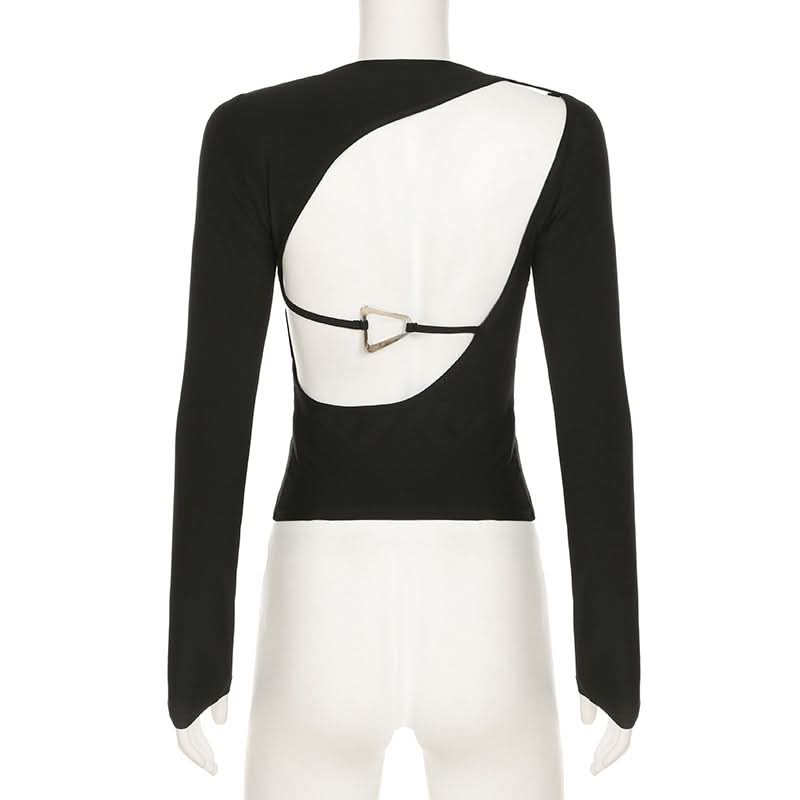 Long sleeve hollow out cut out top