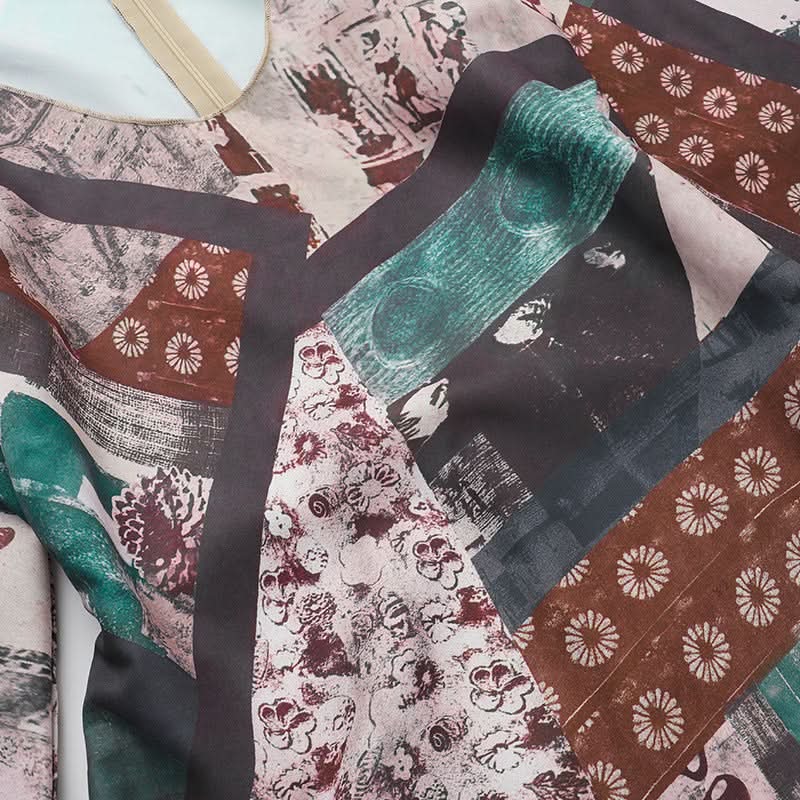 Long sleeve v neck contrast zip-up maxi dress