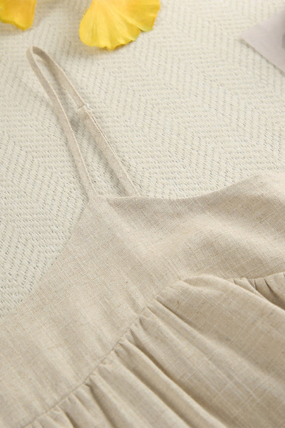 Casual Pocket Patchwork U Neck Sling Dresses