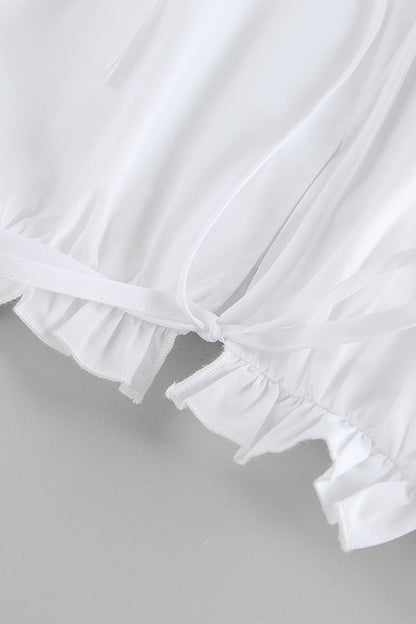 Casual Patchwork Ruffle O Neck Sleeveless Dresses