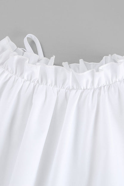 Casual Patchwork Ruffle O Neck Sleeveless Dresses