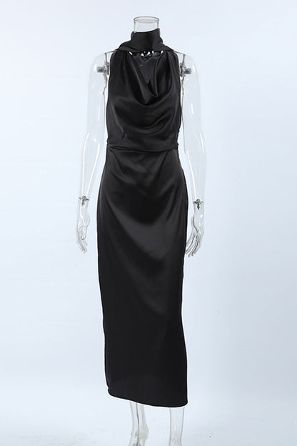 Sexy Lace Up Halter One Step Skirt Dresses