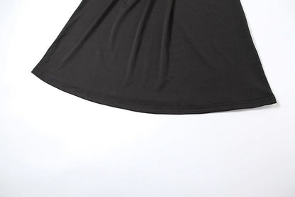 Ruched solid ruffle maxi skirt