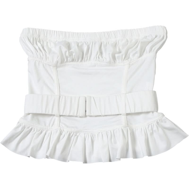 Ruched belt solid tube top