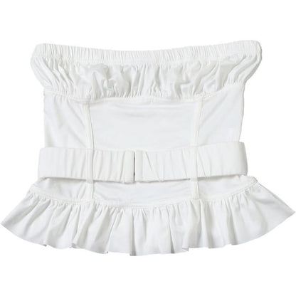 Ruched belt solid tube top