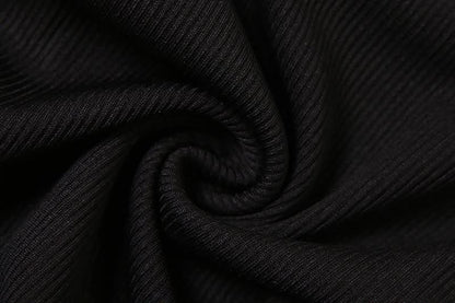 Turnover collar long flared sleeve hollow out cut out top