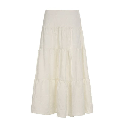 Textured high slit zip-up maxi skirt