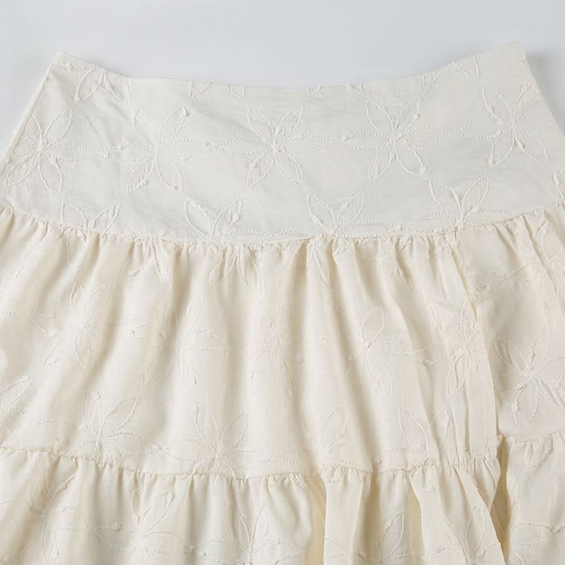 Textured high slit zip-up maxi skirt