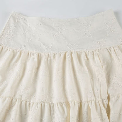 Textured high slit zip-up maxi skirt