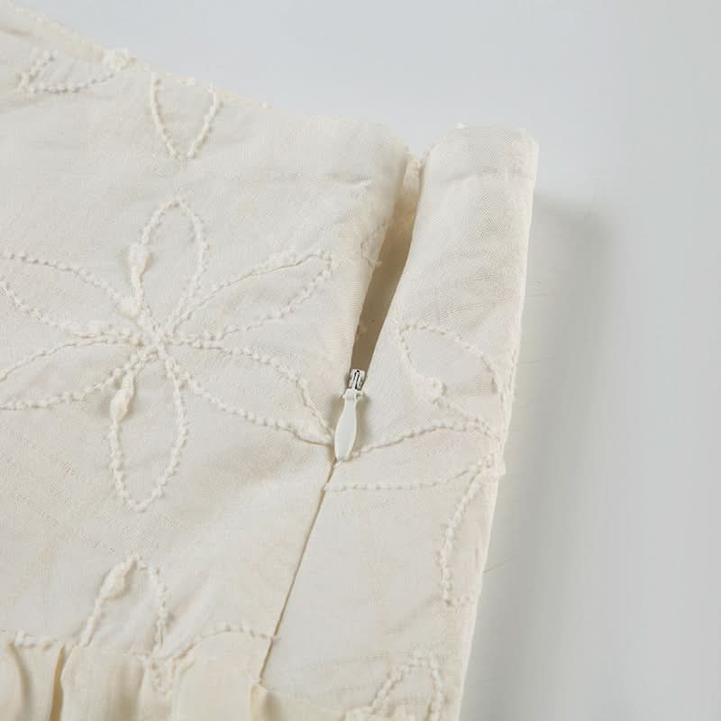 Textured high slit zip-up maxi skirt