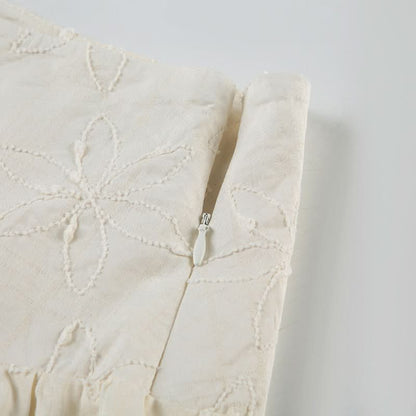 Textured high slit zip-up maxi skirt