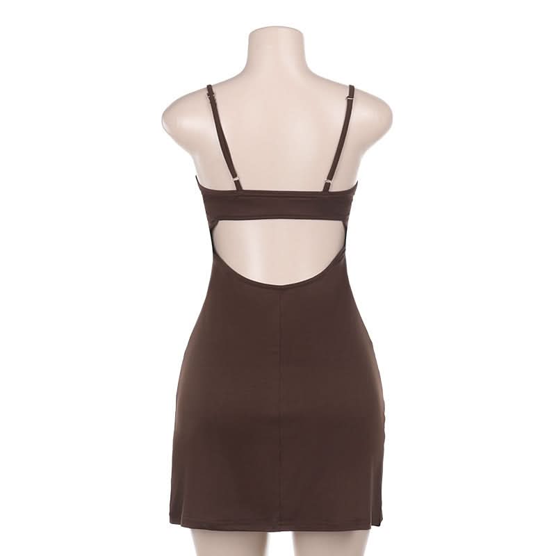 Square neck beaded cami mini dress