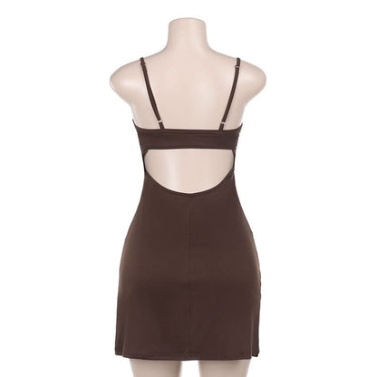 Square neck beaded cami mini dress