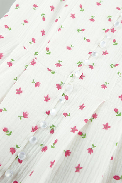 Sexy Flowers Buttons Off Shoulder A Line Dresses