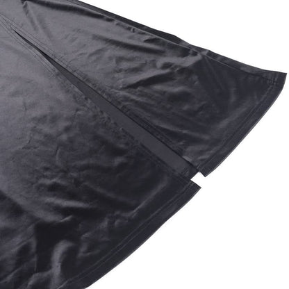 Cross back satin self tie slit maxi dress