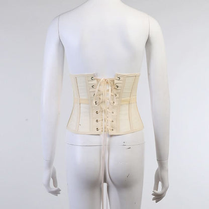 Lace up corset mesh top