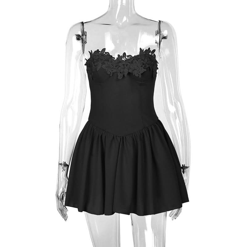 Sweetheart neck zip up mini dress