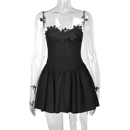 Sweetheart neck zip up mini dress