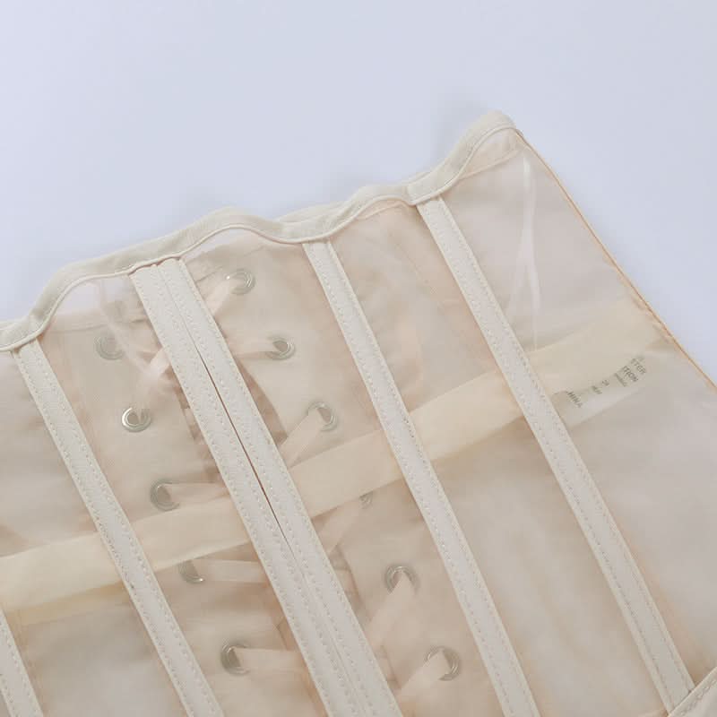 Lace up corset mesh top