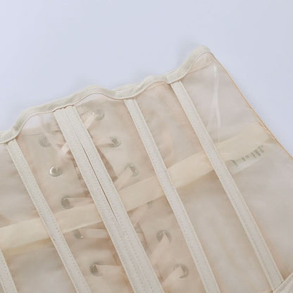 Lace up corset mesh top
